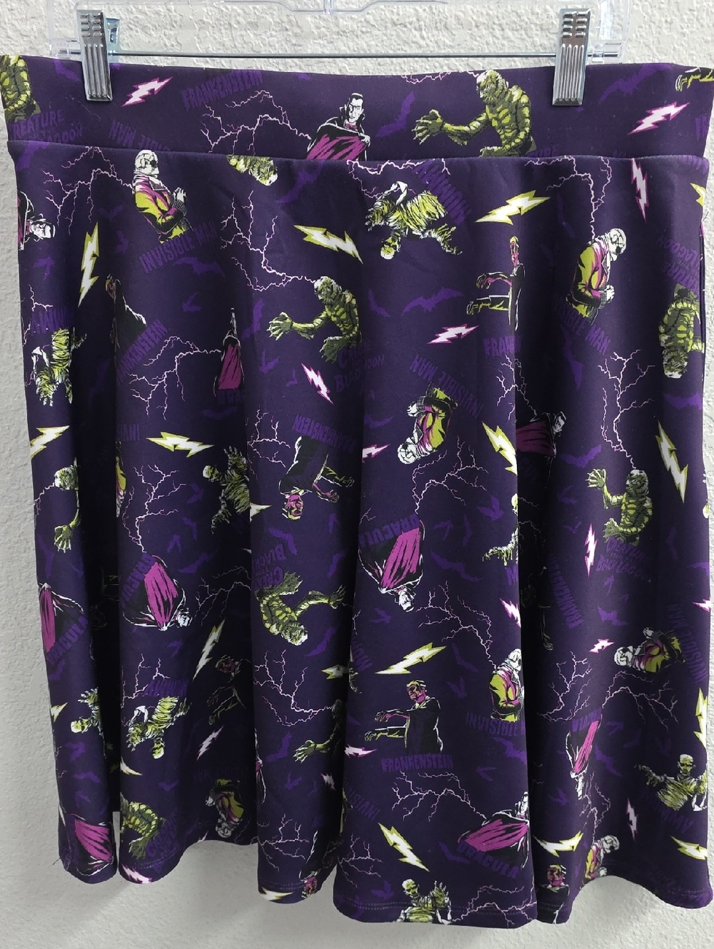 Torrid Classic Universal Monsters Purple Circle Skater Skirt Pockets - Picture 2 of 8
